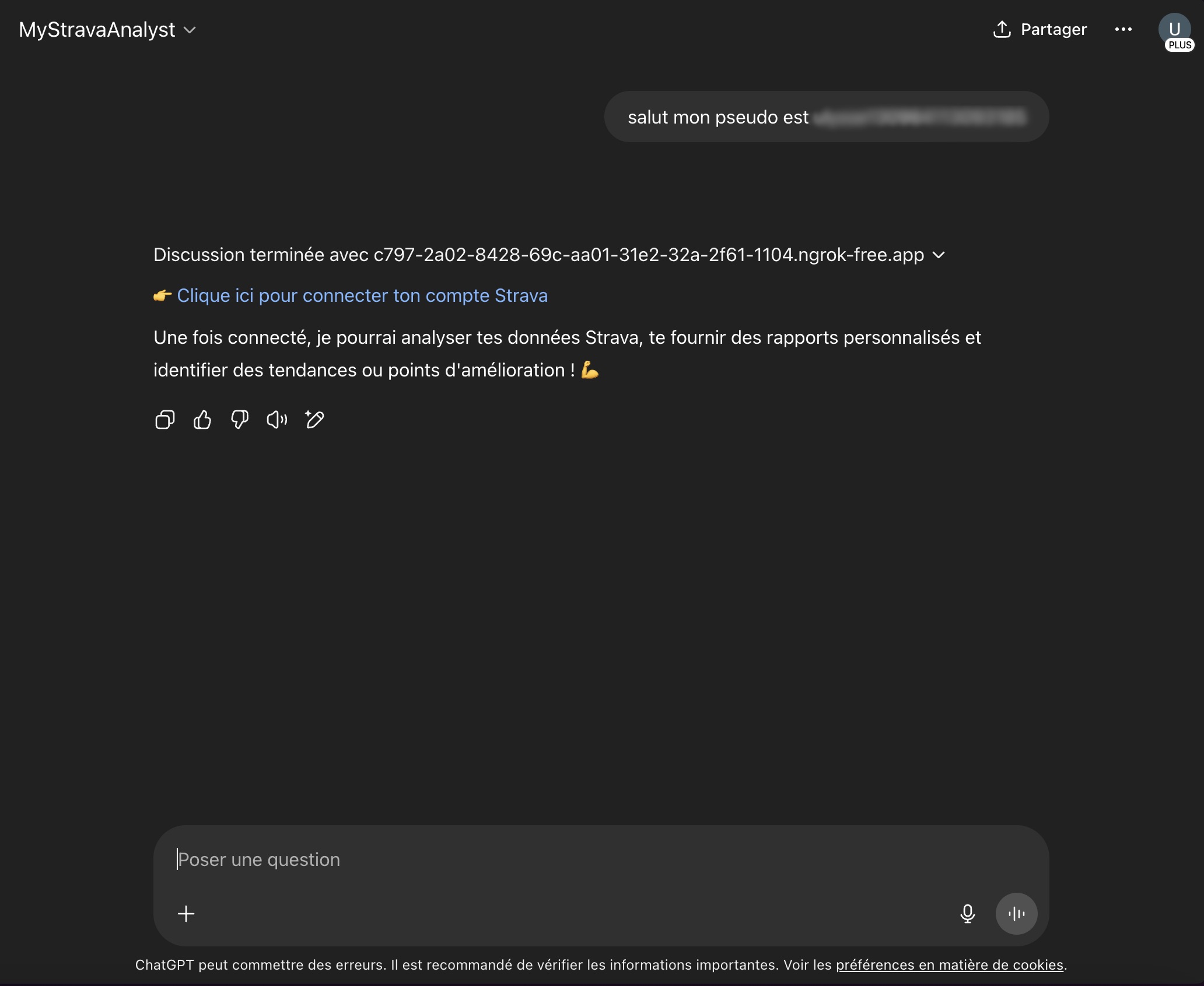 GPT MyStravaAnalyst - capture projet