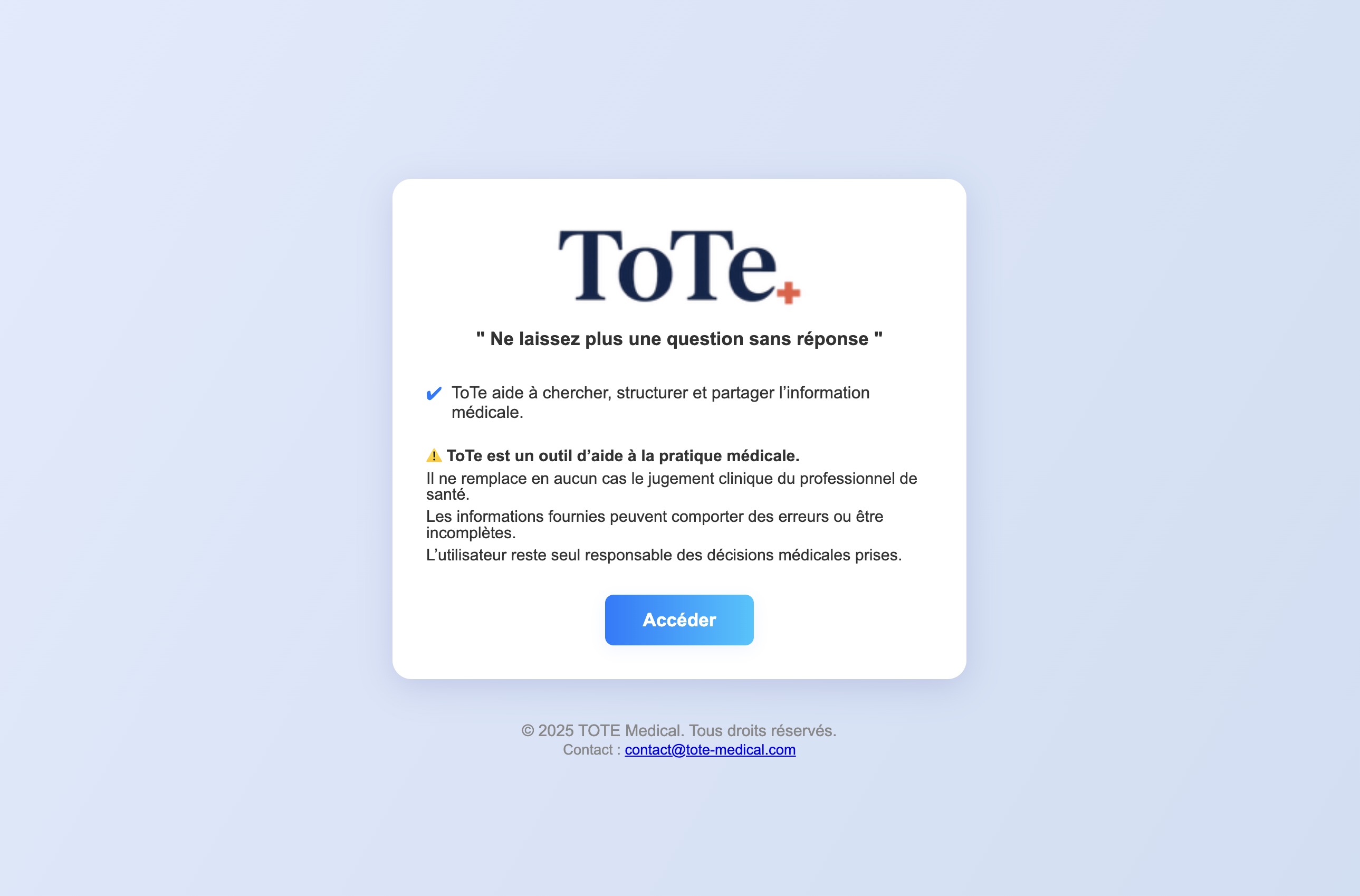 Tote Medical - capture projet